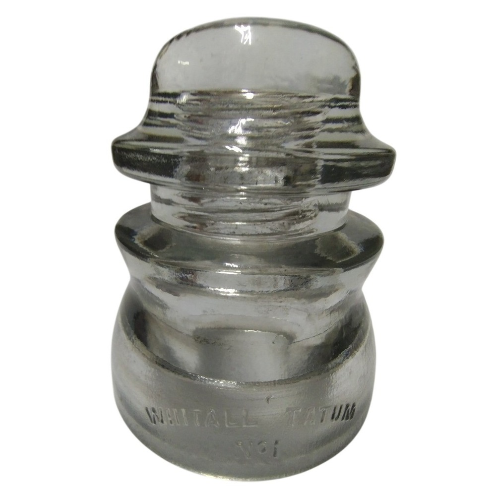 Vintage Whitall Tatum No 1 Clear Glass Insulator Made in‎ USA 51-45 Beehive 4in